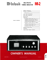 McIntosh MI-2 - Owners manual 